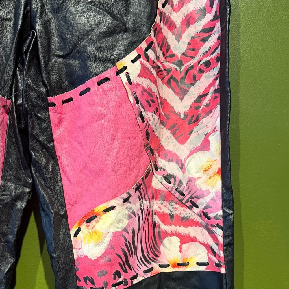 I.Am.Gia Black and Pink Patchwork Pants - Picture 2 of 6